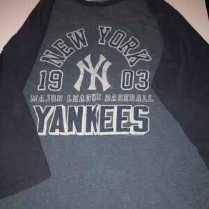 New York Yankees Raglan‎ Shirt Mitchell & Ness XXL MLB Soft Crew Neck